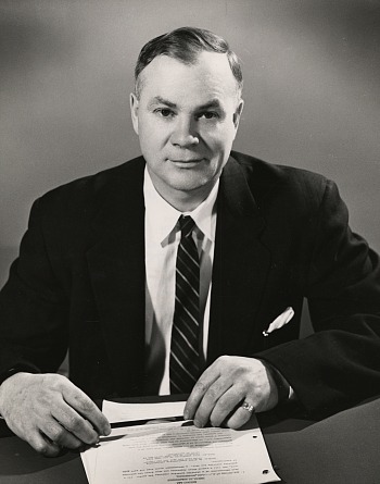 World-renowned researcher and former McMaster President Henry G. Thode. Photo taken in 1957.