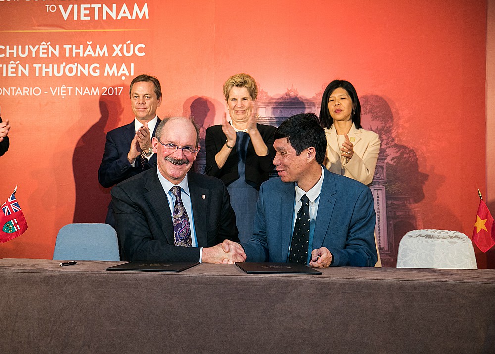 Mascher with Prof. Dinh Van Phong, Vice-President, Hanoi University of Science and Technology