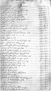 Manuscipt of a parish register from 1665