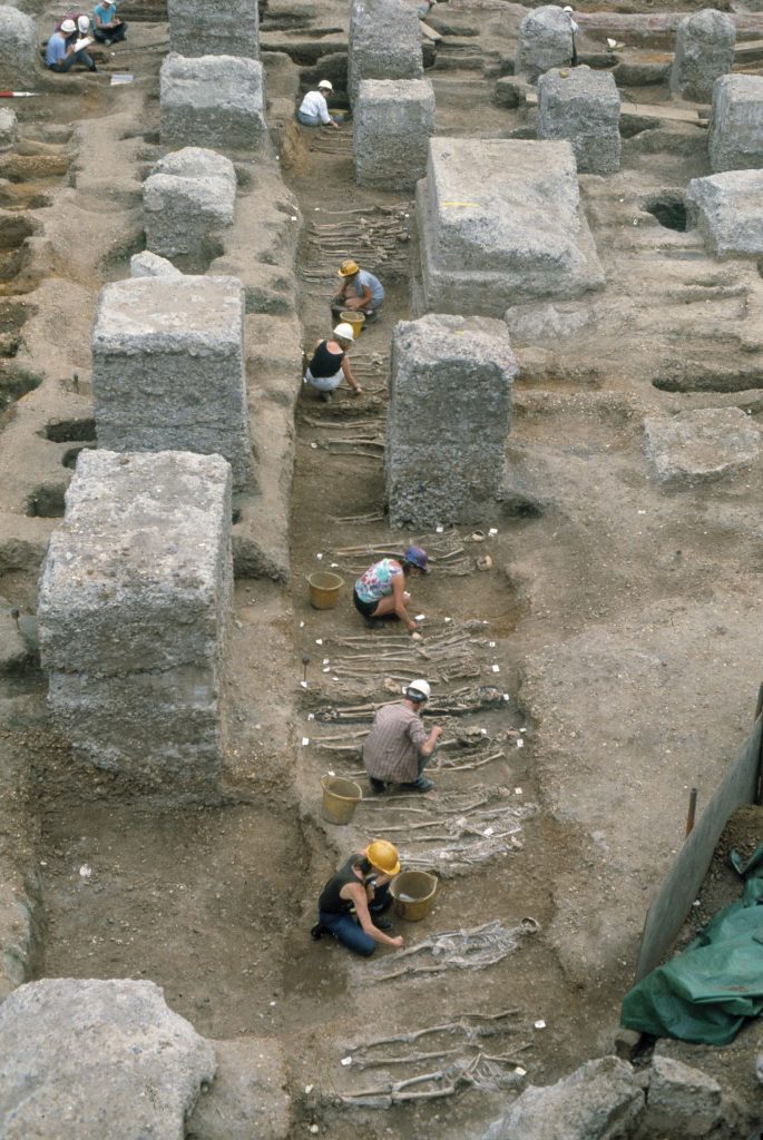 Researchers extracting DNA from the remains of people buried in the East Smithfield plague pits