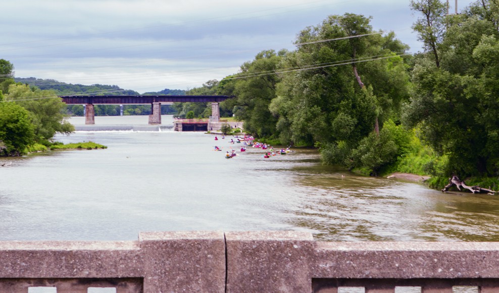 The Two Row on the Grand paddling journey commemorates the Two Row Wampum, a symbol of co-operation and friendship between Indigenous and non-Indigenous people.