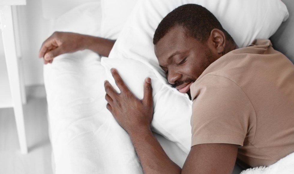 Photo of man sleeping