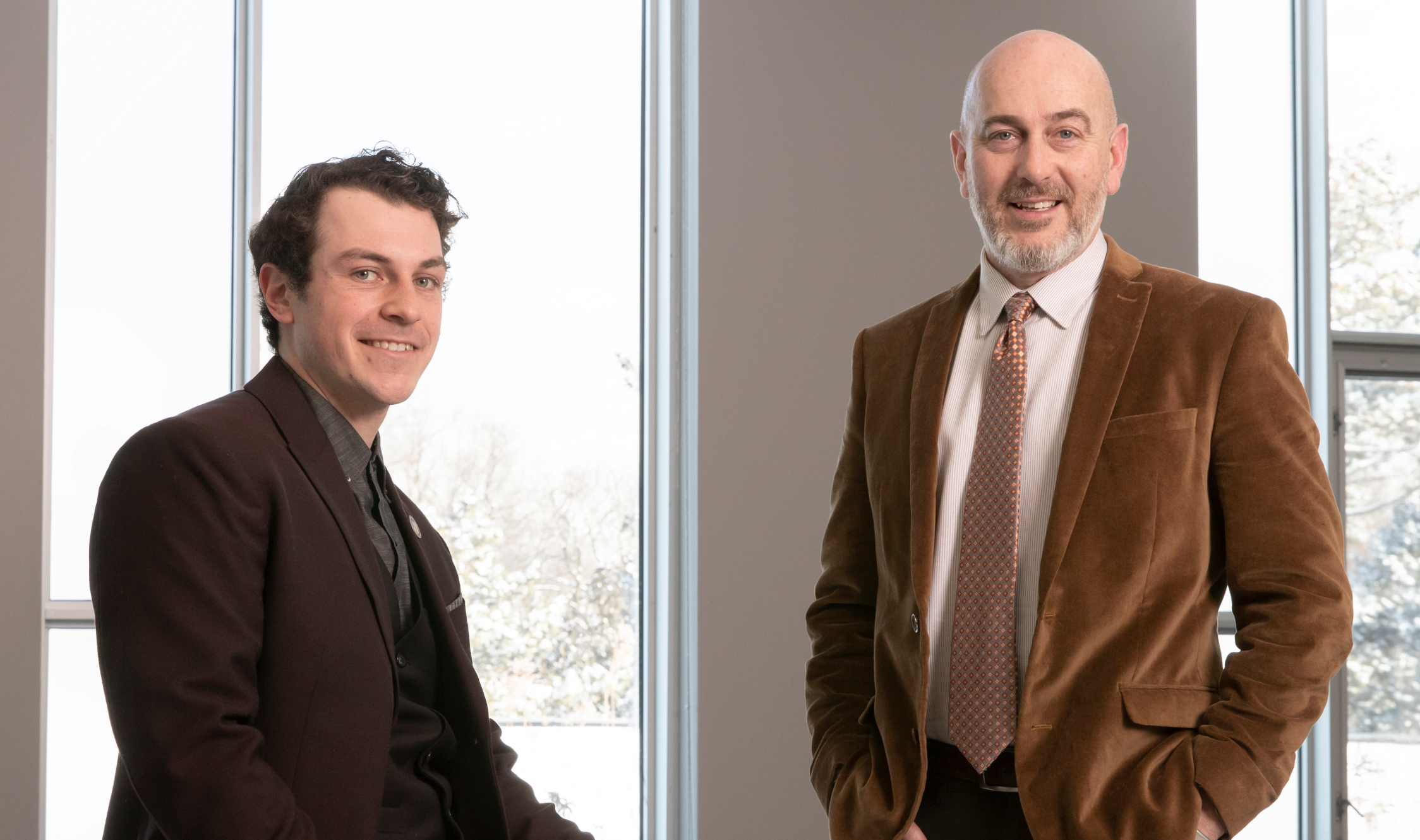 Daniel Cursio, left, and his PhD supervisor James Gillett, are working on a project that will use the Royal Botanical Garden’s paths and trails as a living lab, to track how older adults engage with and benefit from time spent outdoors. Photo by J.D. Howell