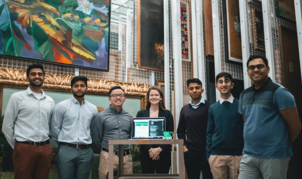 Seven engineering students, a laptop and a room full of art at the McMaster Museum of Art.