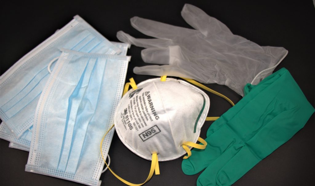 N95 respirator, medical masks and gloves