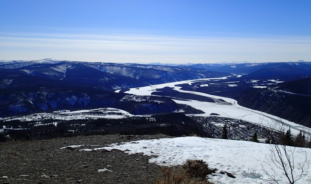 A mountainous and snowy landscape