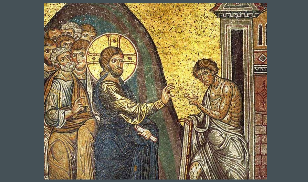 Mosaic art depicting Jesus.
