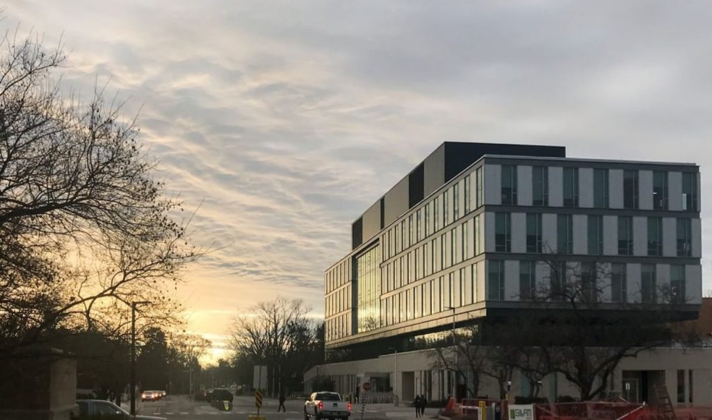 L R Wilson Hall gleaming in the sunrise