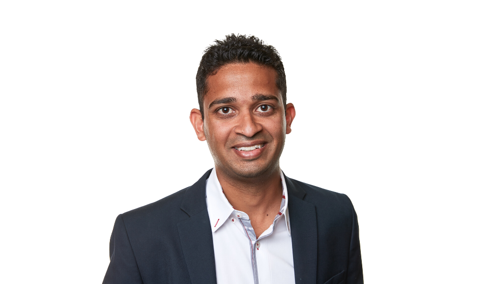 A headshot of Sameer Parpia on a white background