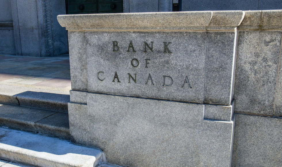 A stone with 'Bank of Canada' carved into it