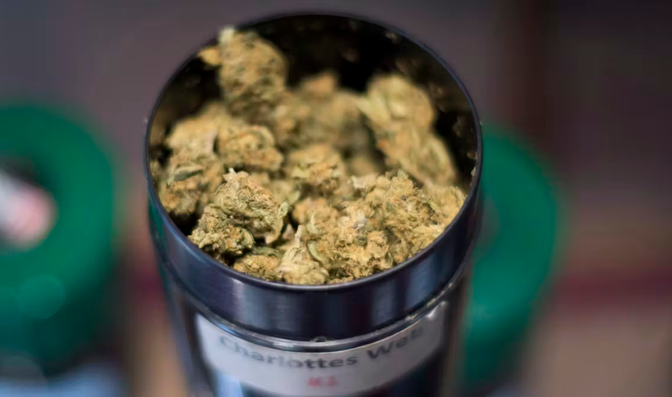 A jar containing cannabis
