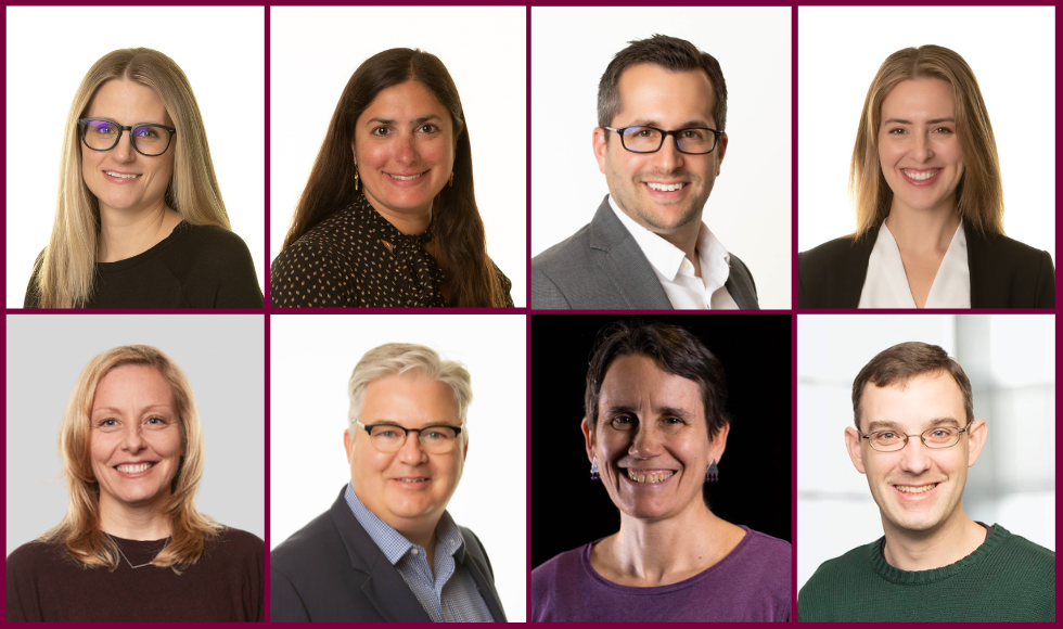 Collage image of the 8 McMaster researcher who were awarded