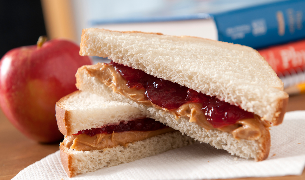 Image of a peanut butter and jelly sandwich