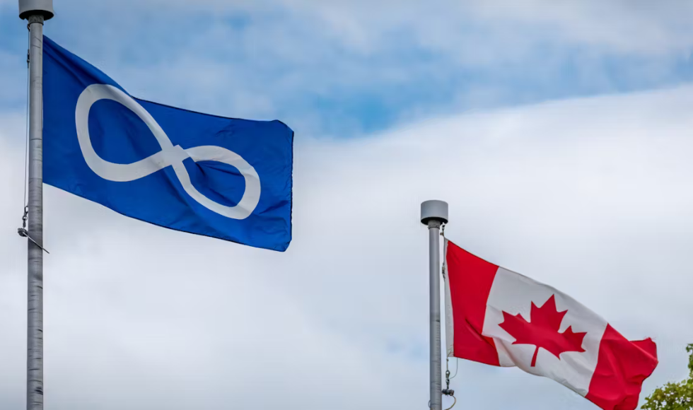 Metis and Canadian flags